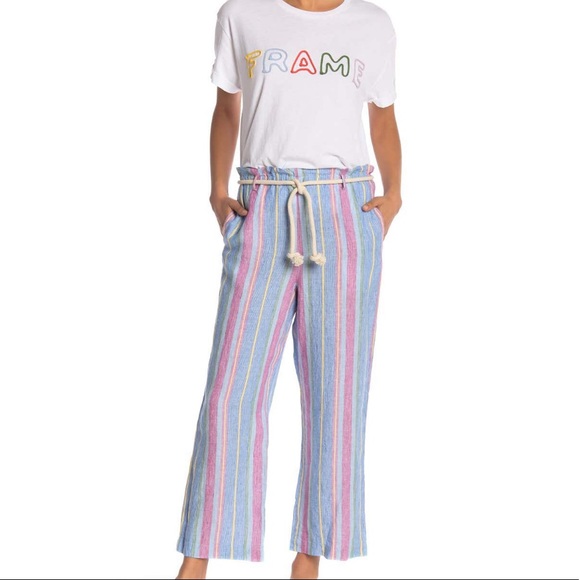 Frame Denim Pants - 😎 {Frame} Blue Linen High-rise Pants